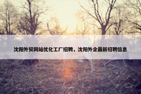 沈阳外贸网站优化工厂招聘，沈阳外企最新招聘信息