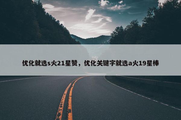 优化就选s火21星赞，优化关键字就选a火19星棒