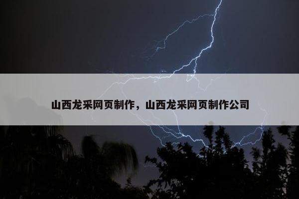 山西龙采网页制作，山西龙采网页制作公司