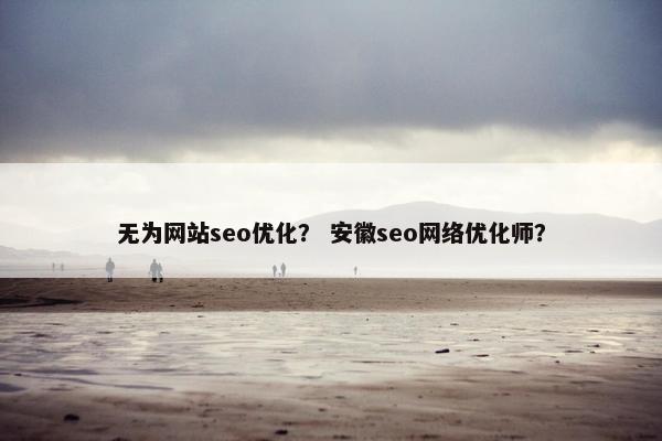 无为网站seo优化？ 安徽seo网络优化师？