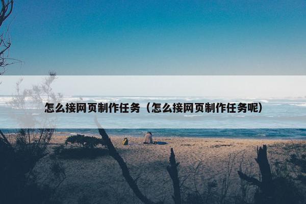 怎么接网页制作任务（怎么接网页制作任务呢）