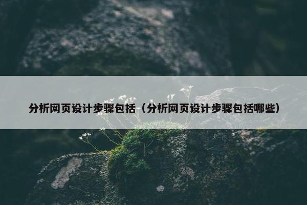 分析网页设计步骤包括（分析网页设计步骤包括哪些）