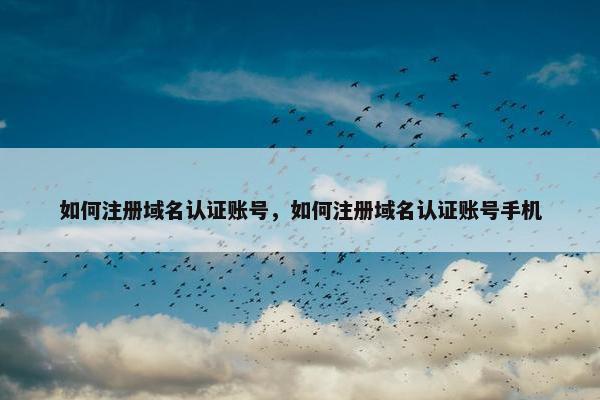如何注册域名认证账号，如何注册域名认证账号手机