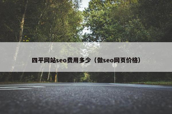 四平网站seo费用多少（做seo网页价格）