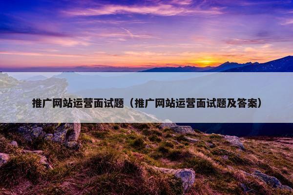 推广网站运营面试题（推广网站运营面试题及答案）