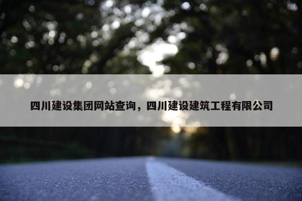 四川建设集团网站查询，四川建设建筑工程有限公司