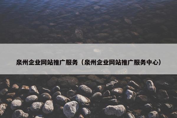 泉州企业网站推广服务（泉州企业网站推广服务中心）