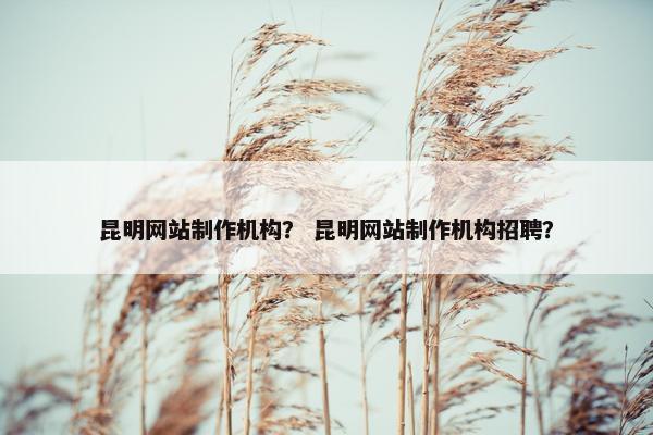 昆明网站制作机构？ 昆明网站制作机构招聘？