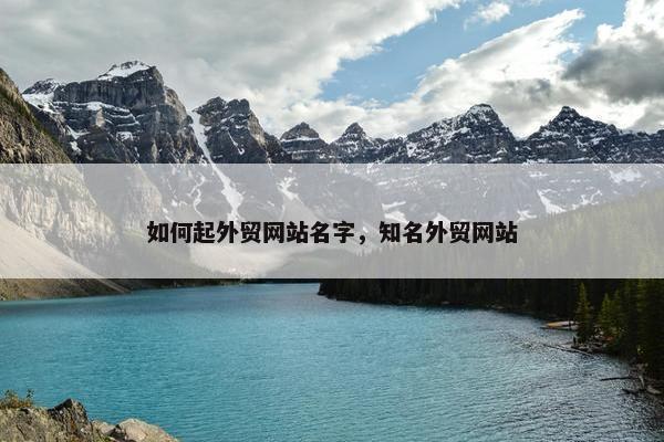 如何起外贸网站名字，知名外贸网站