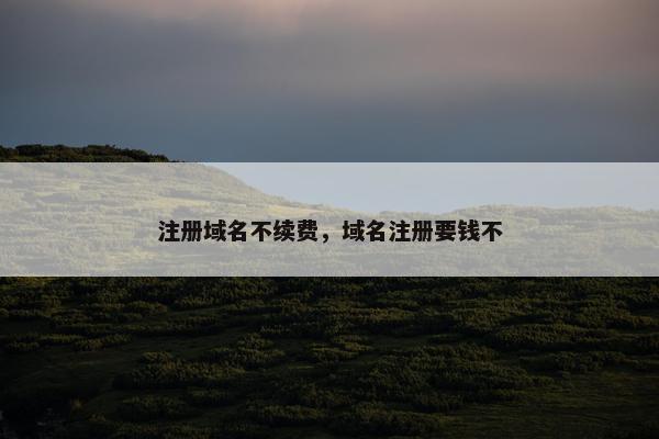 注册域名不续费，域名注册要钱不