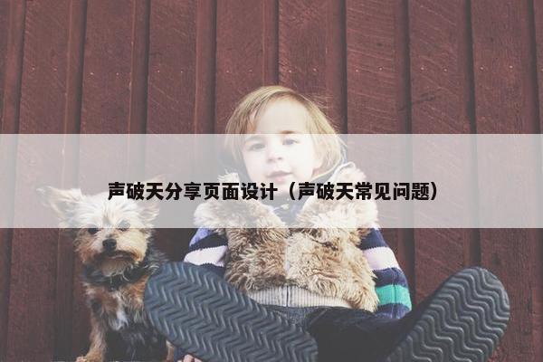声破天分享页面设计（声破天常见问题）