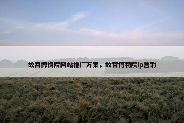 故宫博物院网站推广方案，故宫博物院ip营销