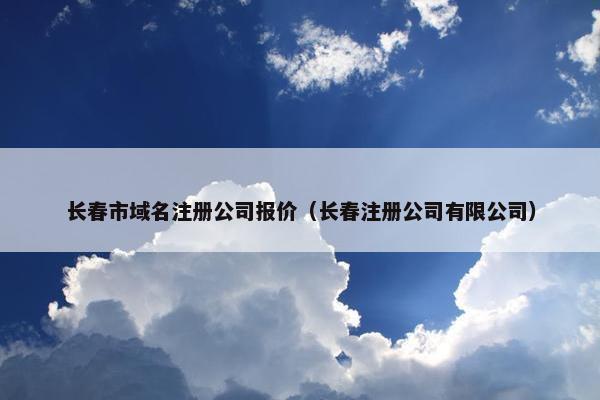 长春市域名注册公司报价（长春注册公司有限公司）