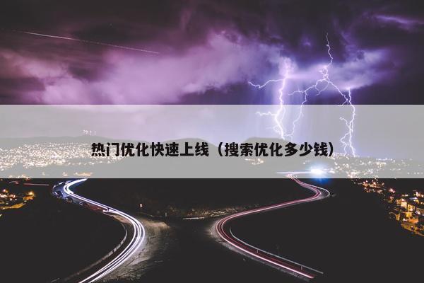 热门优化快速上线（搜索优化多少钱）