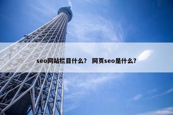 seo网站栏目什么？ 网页seo是什么？