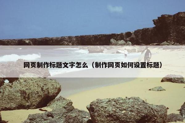 网页制作标题文字怎么（制作网页如何设置标题）