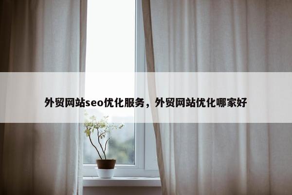 外贸网站seo优化服务，外贸网站优化哪家好