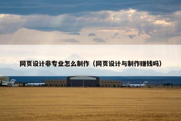 网页设计非专业怎么制作（网页设计与制作赚钱吗）