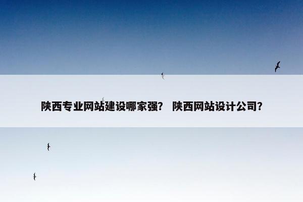 陕西专业网站建设哪家强？ 陕西网站设计公司？
