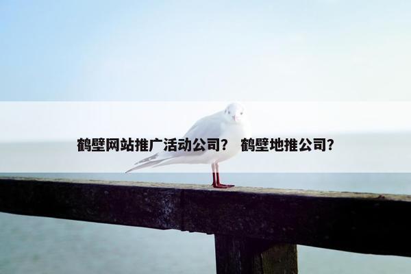 鹤壁网站推广活动公司？ 鹤壁地推公司？