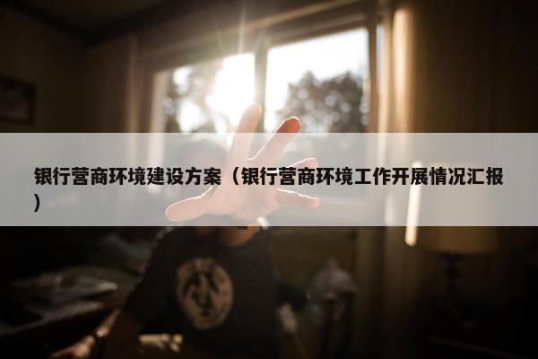 银行营商环境建设方案（银行营商环境工作开展情况汇报）