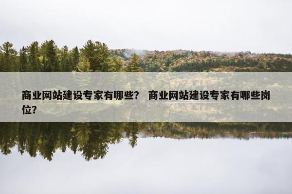 商业网站建设专家有哪些？ 商业网站建设专家有哪些岗位？