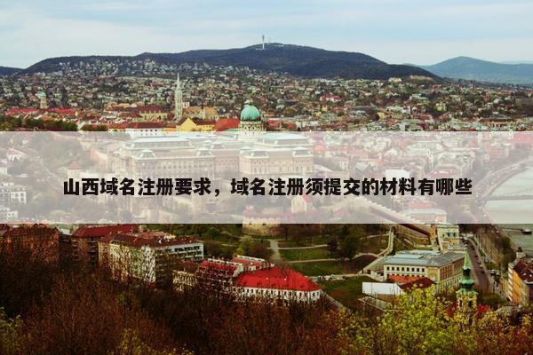 山西域名注册要求，域名注册须提交的材料有哪些