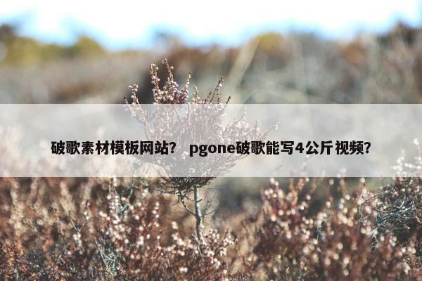 破歌素材模板网站？ pgone破歌能写4公斤视频？
