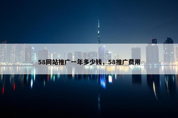 58网站推广一年多少钱，58推广费用