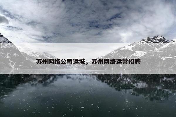 苏州网络公司运城，苏州网络运营招聘