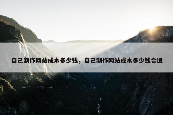 自己制作网站成本多少钱，自己制作网站成本多少钱合适