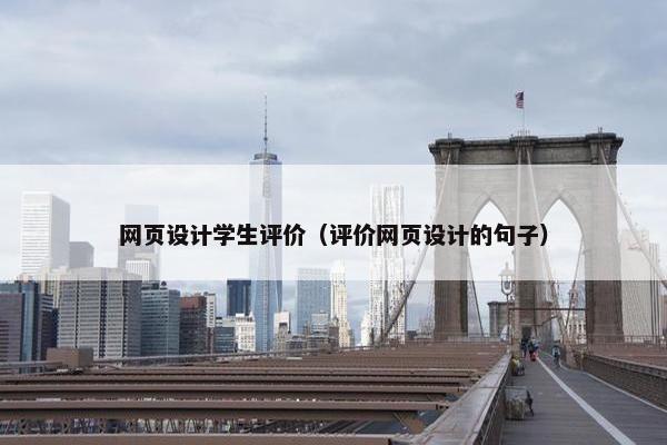 网页设计学生评价（评价网页设计的句子）