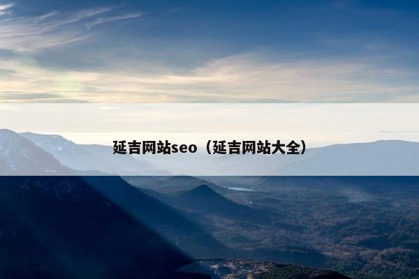 延吉网站seo（延吉网站大全）