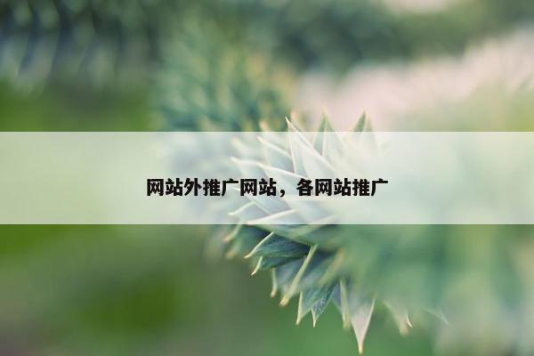 网站外推广网站，各网站推广