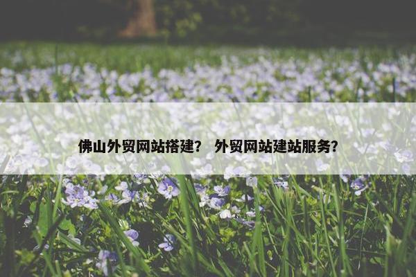 佛山外贸网站搭建？ 外贸网站建站服务？