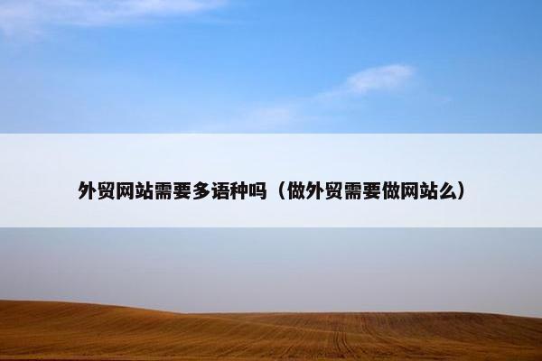 外贸网站需要多语种吗（做外贸需要做网站么）