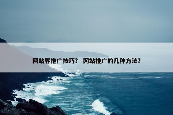 网站客推广技巧？ 网站推广的几种方法？