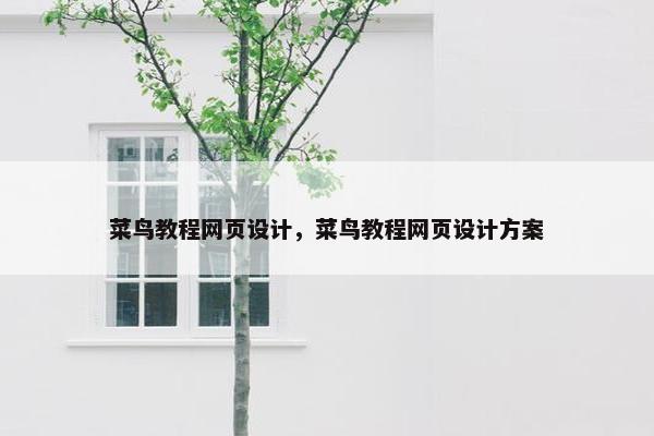菜鸟教程网页设计，菜鸟教程网页设计方案