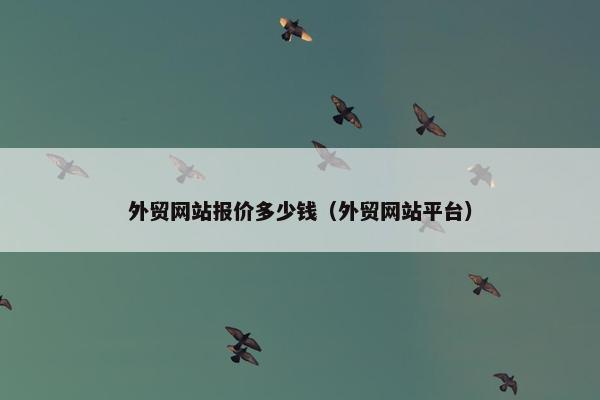 外贸网站报价多少钱（外贸网站平台）