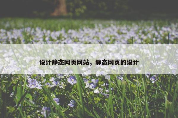 设计静态网页网站，静态网页的设计