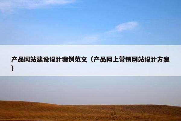 产品网站建设设计案例范文（产品网上营销网站设计方案）