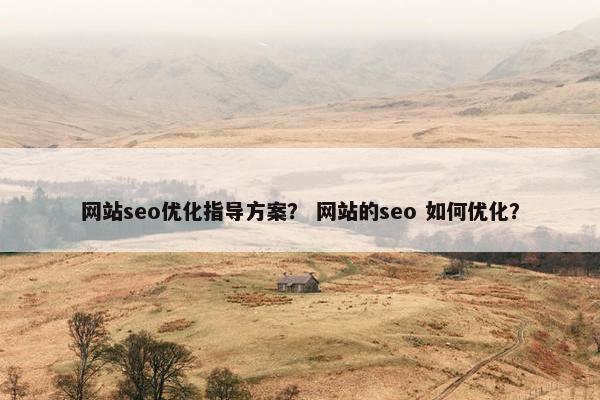 网站seo优化指导方案？ 网站的seo 如何优化？