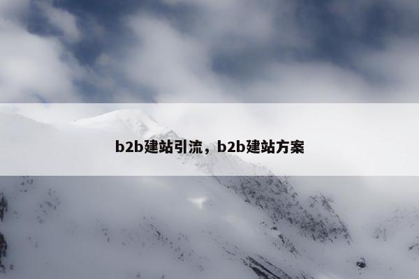 b2b建站引流，b2b建站方案