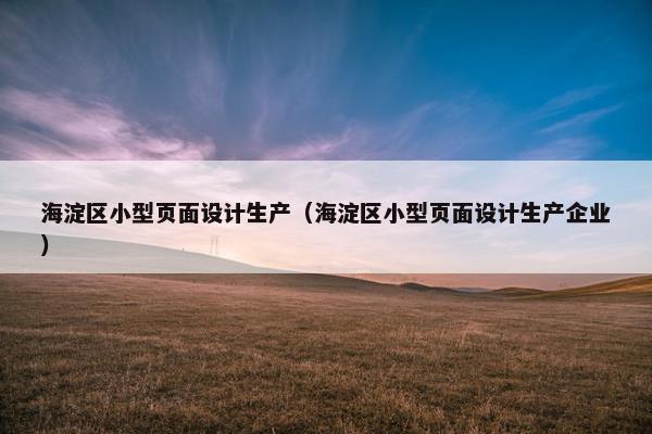 海淀区小型页面设计生产（海淀区小型页面设计生产企业）