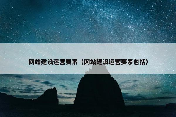 网站建设运营要素（网站建设运营要素包括）