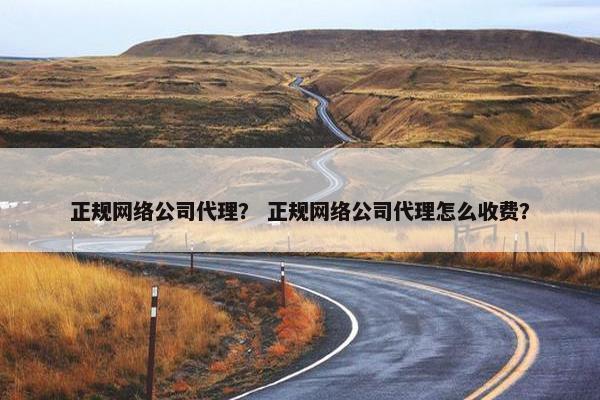 正规网络公司代理？ 正规网络公司代理怎么收费？