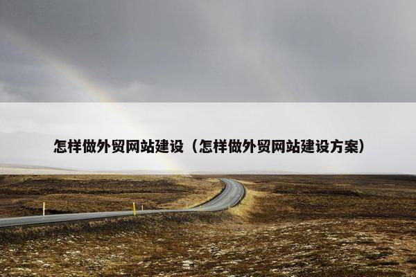 怎样做外贸网站建设（怎样做外贸网站建设方案）