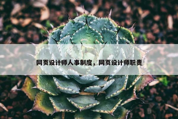 网页设计师人事制度，网页设计师职责