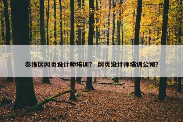 秦淮区网页设计师培训？ 网页设计师培训公司？