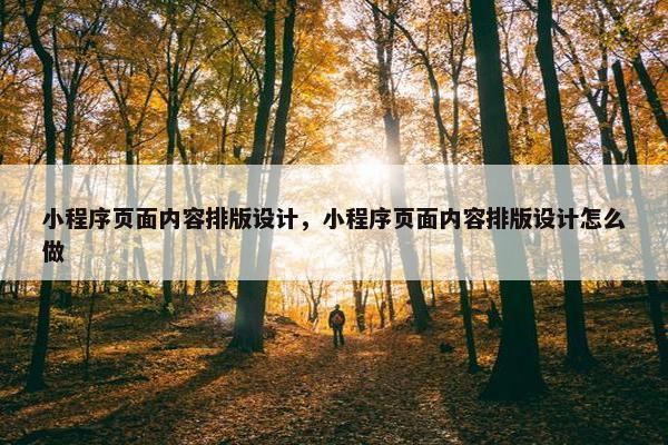 小程序页面内容排版设计，小程序页面内容排版设计怎么做